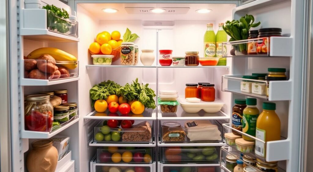 Organização interna da geladeira
